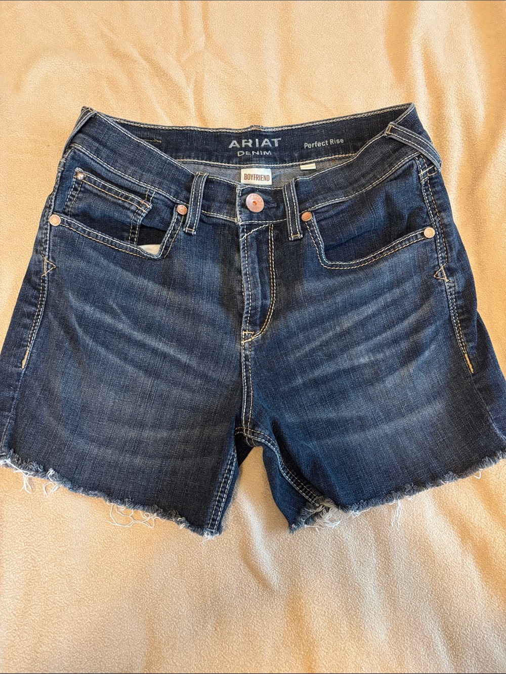Ariat Women's Dark Indigo Distressed Denim Boyfriend Shorts